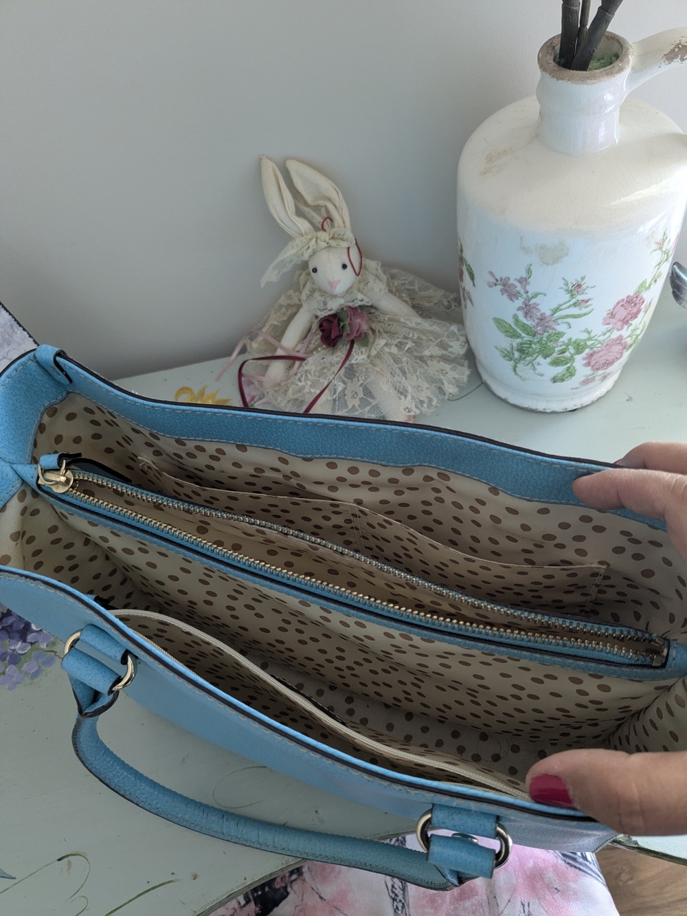 kate spade Sky Blue Pebbled Leather Tote - Picture 7 of 10